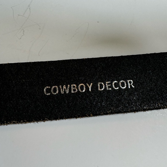 Vintage Cowboy Decor Lonestar Stud Leather Belt  Rhinestone Buckle 36 Studded main image 12